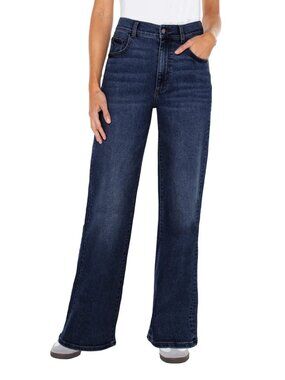 Well Worn Women's High Waist Wide-Leg Jeans, Blue, Size 6/28